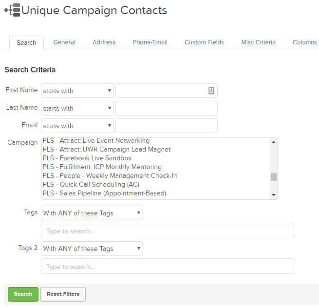 infusionsoft campaign reporting