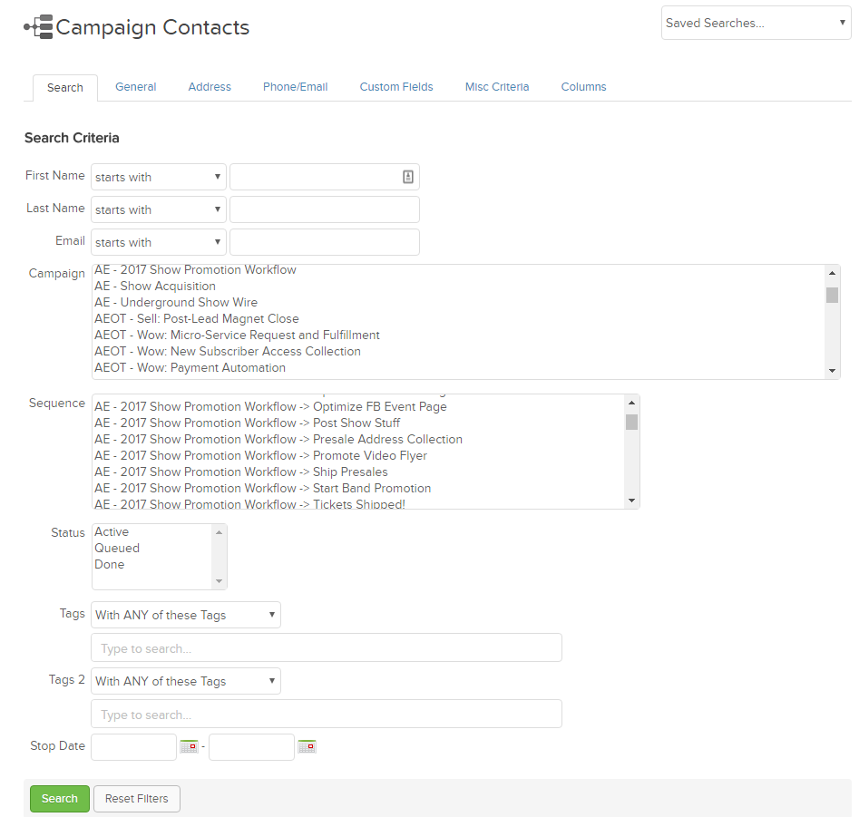 infusionsoft campaign reporting