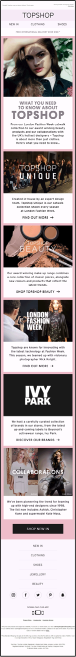 Topshop nurture email 2