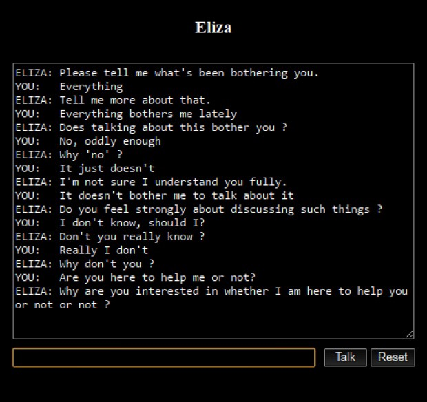 ELIZA chatbot