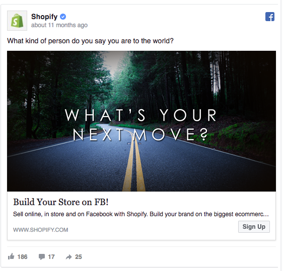 Shopify facebook ad